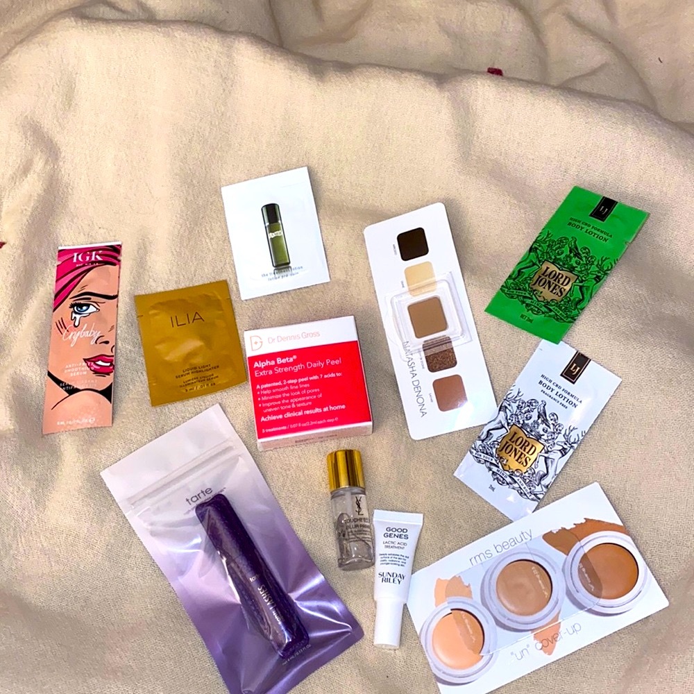 samples from top skincare/makeup brands